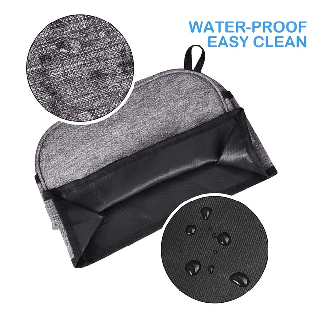 Alt view image 5 of 7 - 2 Slice Toaster Cover with Two Pockets for Storing knife,Grey