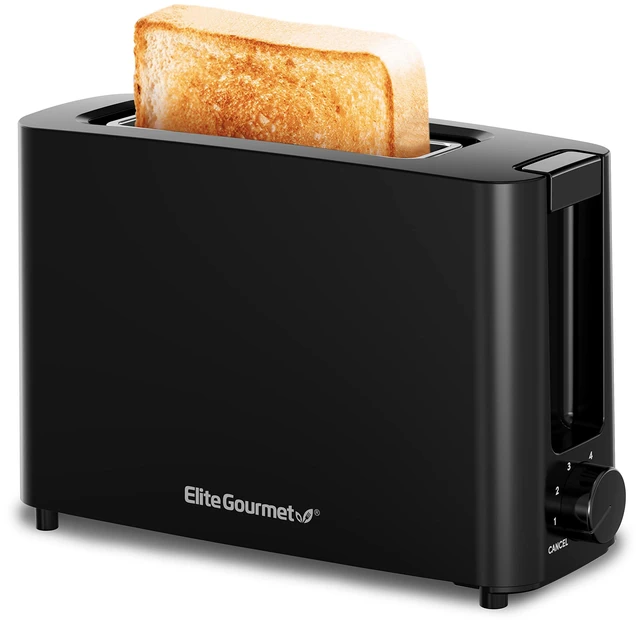 Main image of Single-Slice Cool-Touch Toaster, Wide Slot, 6 Browning Levels | Black, Bagels, Waffles & Pastries, ECT118B