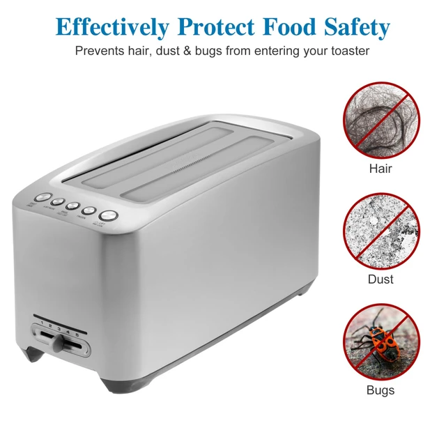 Alt view image 5 of 7 - Silicone Toaster Top Cover for 4 Slice and Long Slot 2 Slice Toasters, Universal Dust Lid Protector for Bread Maker Kitchen Appliances, Sandwich Machine Part