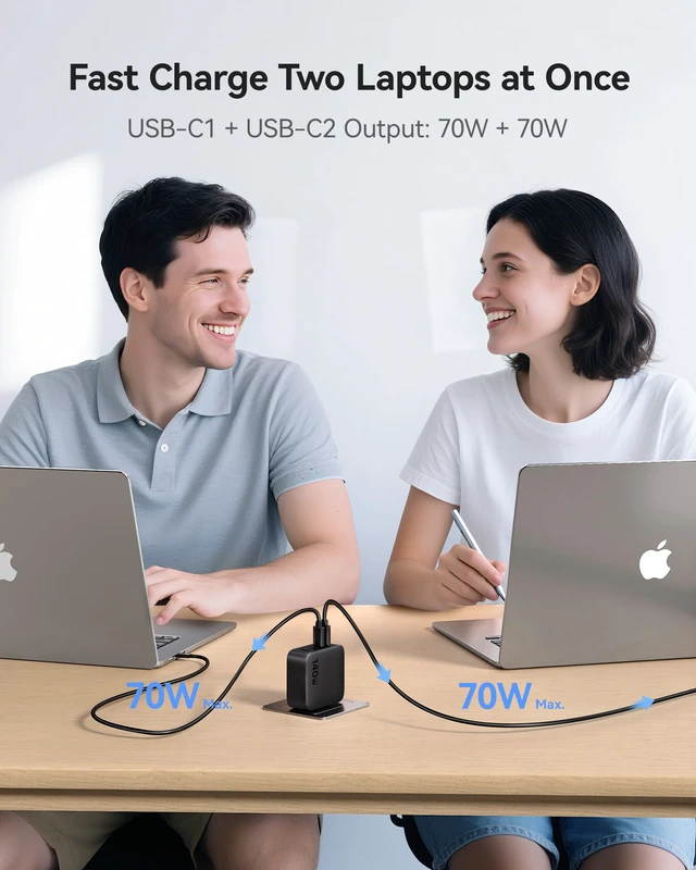 Alt view image 3 of 7 - PD3.1 140W USB C Charger PPS Fast Charger Type C Fast Charging Block | USB C Brick for MacBook Air/Pro, Pixelbook, iPad, iPhone 17/16/15 Series, Galaxy S25 Ultra and More