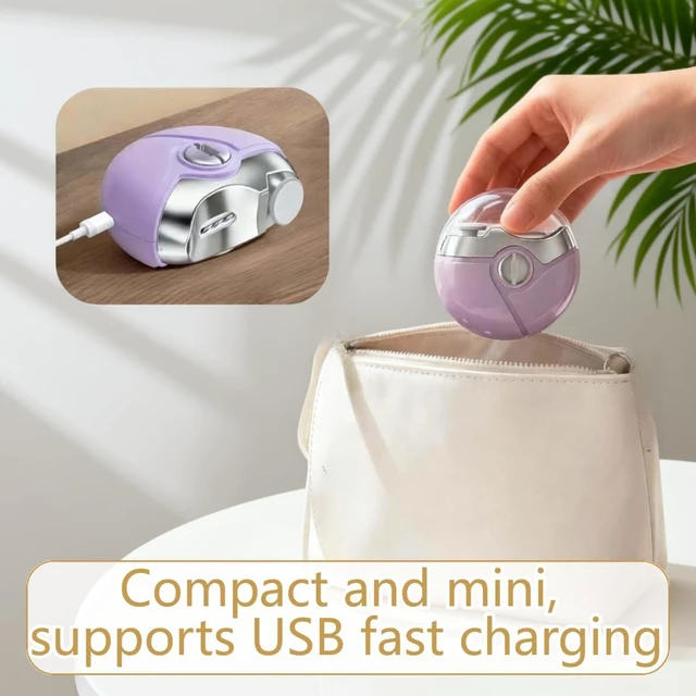 Alt view image 5 of 6 - 2026 Upgraded 2 in 1 Electric Polishing Automatic Nail Clipper & Trimmer with 2 Adjustable Speeds - Portable Electric Fingernail Trimmer for Seniors and Adults (Purple)