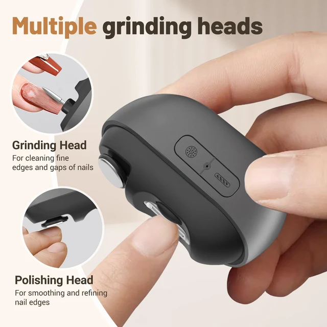 Alt view image 4 of 7 - Electric Nail Clipper, Upgraded 3 in 1 Electric Polishing Automatic Nail Clippers with Magnetic Lid USB Rechargeable Portable Smart Nail Clipper for Thick Toenails Seniors, Adults (Black)