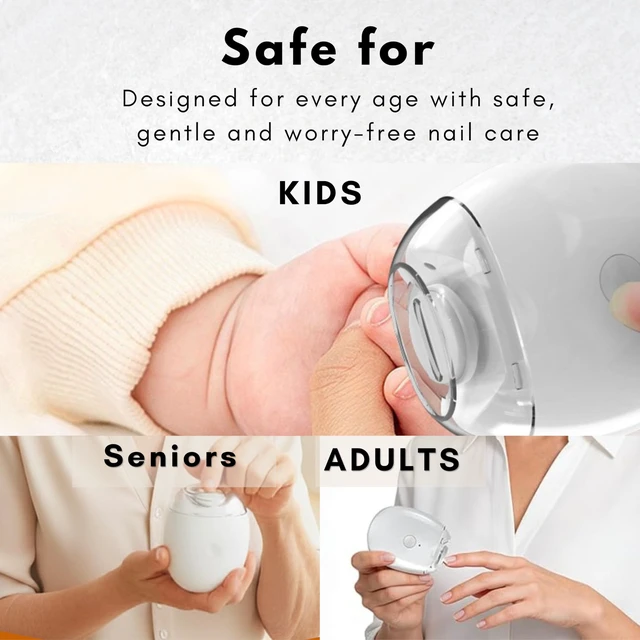Alt view image 4 of 7 - Electric Nail Clipper for Adults & Seniors, Automatic Nail Trimmer with Built-in Nail Debris Storage, USB Rechargeable, Safe Precision Nail Cutter with LED Light, Portable Fingernail Grooming Kit