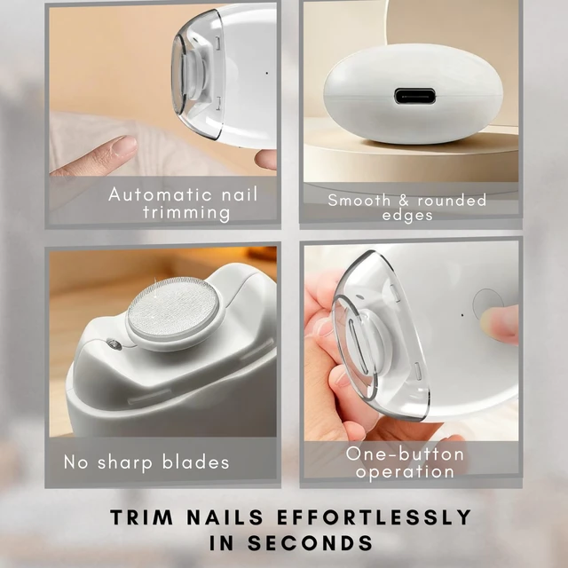 Alt view image 2 of 7 - Electric Nail Clipper for Adults & Seniors, Automatic Nail Trimmer with Built-in Nail Debris Storage, USB Rechargeable, Safe Precision Nail Cutter with LED Light, Portable Fingernail Grooming Kit