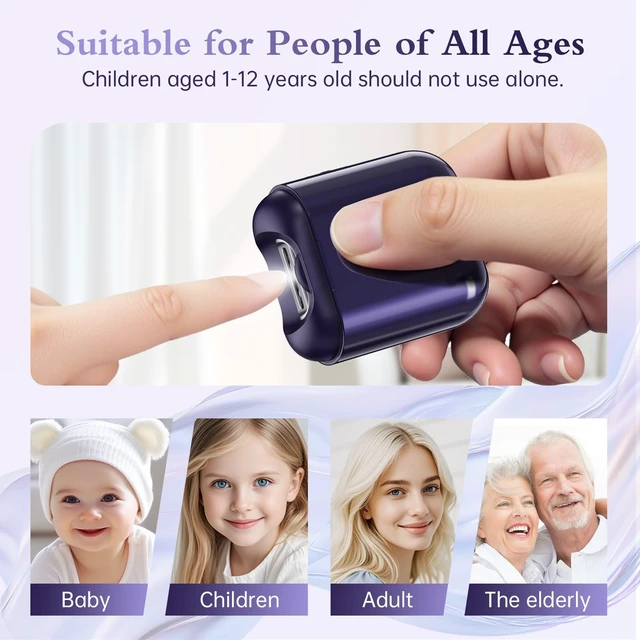 Alt view image 5 of 7 - Electric Nail Clipper, Nail Trimmer Polisher 2 in-1, Automatic Nail Clipper 2 Speed Fingernail Clippers Nail File with Light, Women Manicure Set Nail Clippers for Baby Kids Seniors Weak Hands