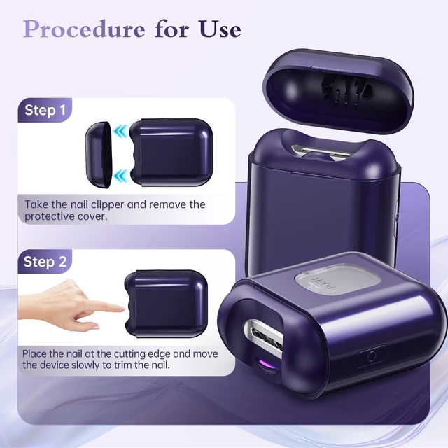 Alt view image 7 of 7 - Electric Nail Clipper, Nail Trimmer Polisher 2 in-1, Automatic Nail Clipper 2 Speed Fingernail Clippers Nail File with Light, Women Manicure Set Nail Clippers for Baby Kids Seniors Weak Hands