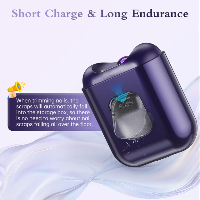 Alt view image 6 of 7 - Electric Nail Clipper, Nail Trimmer Polisher 2 in-1, Automatic Nail Clipper 2 Speed Fingernail Clippers Nail File with Light, Women Manicure Set Nail Clippers for Baby Kids Seniors Weak Hands