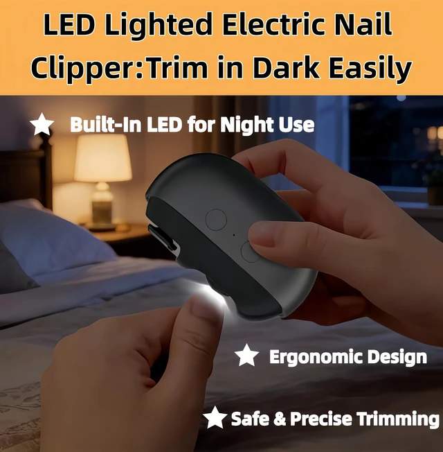 Alt view image 5 of 7 - 2026 New Electric Automatic Nail Clipper3-in-1 Electric Nail Clipper for Seniors & Adults2-Speed Electric Toe Nail Clipper with Led Light, Low Vision Easy-to-Use Design