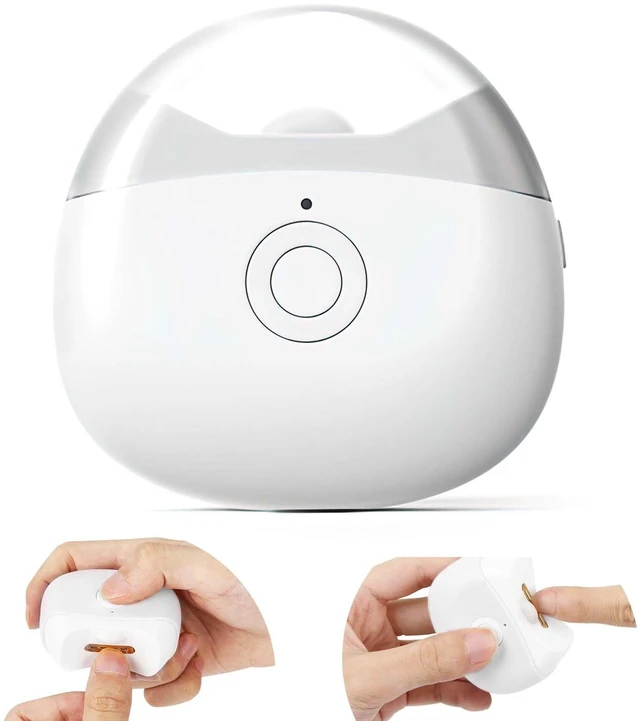 Main image of Automatic Electric Nail Clipper with LED Light & 2 Speeds with Nail Scraps Storage, USB Rechargeable Safety Fingernail Trimmer for Baby, Children, Kids, Adult, Seniors and Caregivers, White