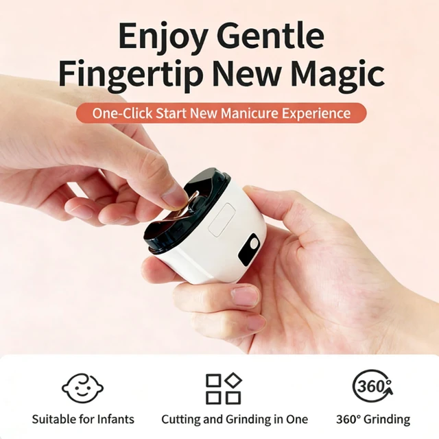 Alt view image 5 of 7 - Electric Nail Clipper, 3-Speed Rechargeable Nail Trimmer with LED Light Quiet Motor & Nail Debris Collector, Automatic Safe Fingernail and Toenail Cutter for Babies Kids Adults Seniors
