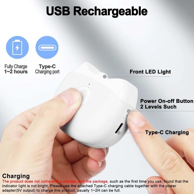 Alt view image 5 of 7 - Automatic Electric Nail Clipper with LED Light & 2 Speeds with Nail Scraps Storage, USB Rechargeable Safety Fingernail Trimmer for Baby, Children, Kids, Adult, Seniors and Caregivers, White