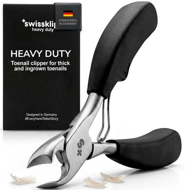Main image of by Swissklip Heavy Duty Toenail Clippers for Seniors & Thick Nails | Wide Jaw Opening for Ingrown Toenails, Long Handle Toe Nail Trimmer for Seniors & Adults, Stainless Steel Fingernail Tool