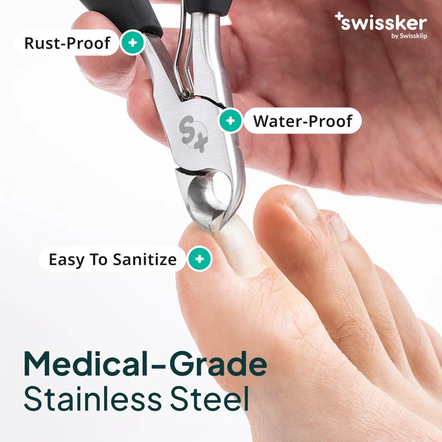 Alt view image 5 of 7 - by Swissklip Heavy Duty Toenail Clippers for Seniors & Thick Nails | Wide Jaw Opening for Ingrown Toenails, Long Handle Toe Nail Trimmer for Seniors & Adults, Stainless Steel Fingernail Tool