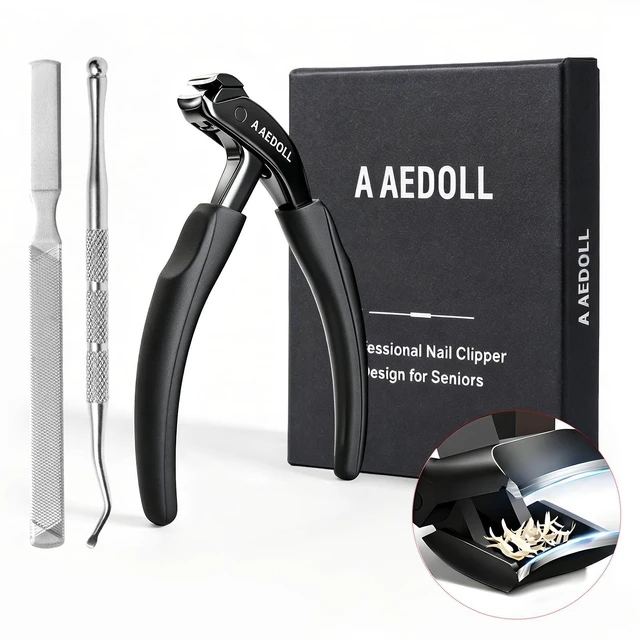 Main image of HeavyDuty Toenail Clippers for Thick Toenails, Long Handle Toenail Clipper for Seniors, Ergonomic Non-Slip Grip, Large Toe Nail Cutter for Men & Women, Nail Trimmer with File & Cuticle Tool