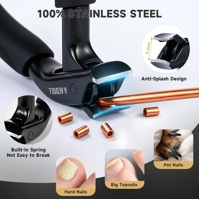Alt view image 5 of 7 - HeavyDuty Toenail Clippers for Thick Toenails, Long Handle Toenail Clipper for Seniors, Ergonomic Non-Slip Grip, Large Toe Nail Cutter for Men & Women, Nail Trimmer with File & Cuticle Tool