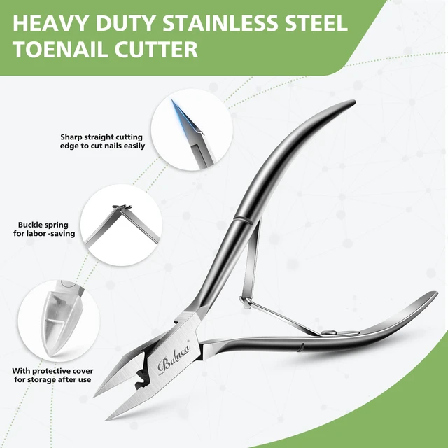 Alt view image 4 of 7 - Toenail Clippers Straight Blade for Thick Toenails and Ingrown Nails, Professional Stainless Steel Fingernail Toenail Clippers Trimmers for Seniors, Men and Adult - Sliver