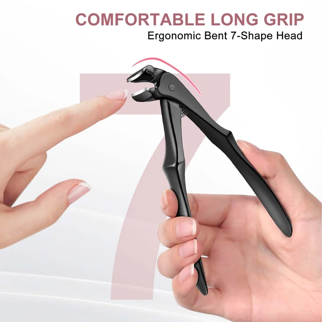 Alt view image 4 of 7 - Nail Clippers for Men - Long Handled Toenail Clippers for Seniors Thick Toenails, Heavy Duty Large Nail Clippers for Thick Nails with Wide Opening, Sharp Nail Cutter Gifts for Men Women Adults, Black