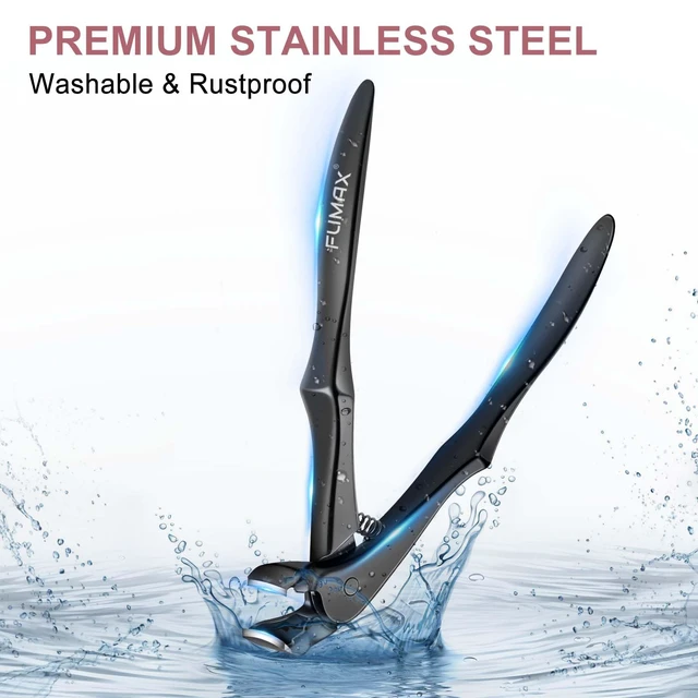 Alt view image 5 of 7 - Nail Clippers for Men - Long Handled Toenail Clippers for Seniors Thick Toenails, Heavy Duty Large Nail Clippers for Thick Nails with Wide Opening, Sharp Nail Cutter Gifts for Men Women Adults, Black