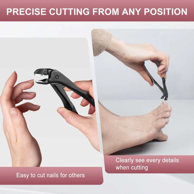 Alt view image 6 of 7 - Nail Clippers for Men - Long Handled Toenail Clippers for Seniors Thick Toenails, Heavy Duty Large Nail Clippers for Thick Nails with Wide Opening, Sharp Nail Cutter Gifts for Men Women Adults, Black