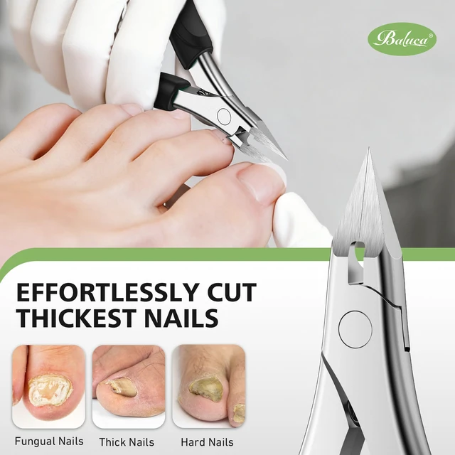 Alt view image 3 of 7 - Professional Straight Edge Toenail Clippers for Thick Nails & Ingrown Toenails - Heavy Duty Long Handle Nail Clippers for Seniors and Adults with Precision Design for Pain-Free Grooming,Black