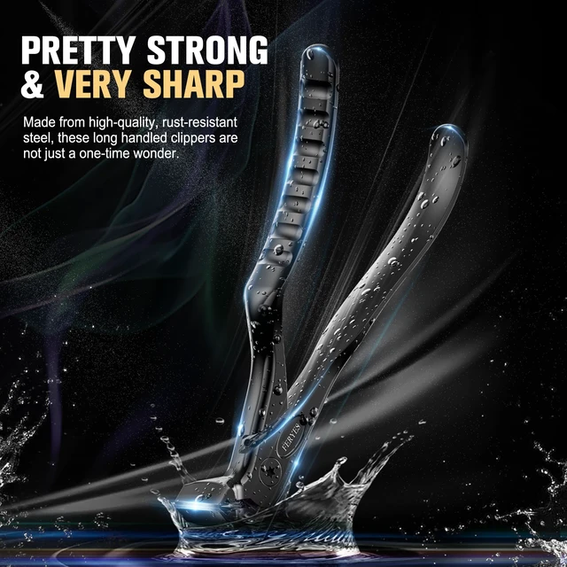 Alt view image 2 of 7 - Ergonomic Non-Slip Long Handle Nail Clippers for Seniors, Unique Angled Head Curve Wide Jaw Opening Toenail Clipper with Catcher for Thick Toenails and Fingernails