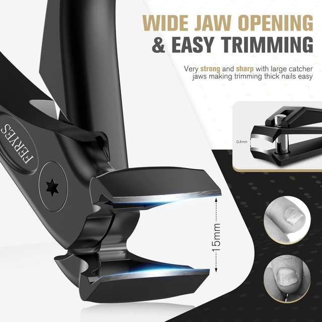 Alt view image 6 of 7 - Ergonomic Non-Slip Long Handle Nail Clippers for Seniors, Unique Angled Head Curve Wide Jaw Opening Toenail Clipper with Catcher for Thick Toenails and Fingernails