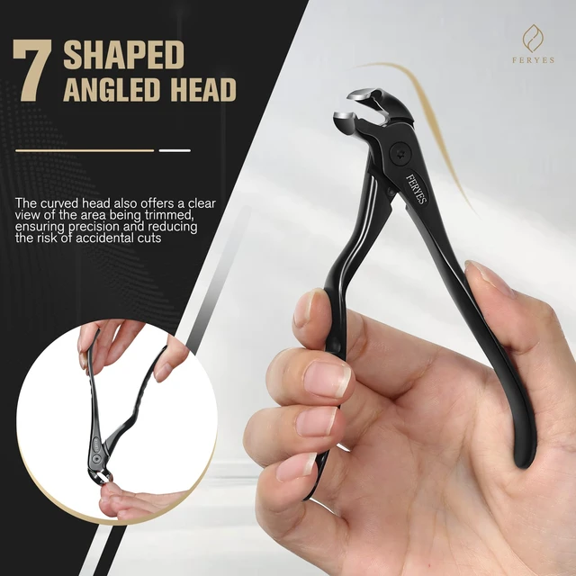 Alt view image 4 of 7 - Ergonomic Non-Slip Long Handle Nail Clippers for Seniors, Unique Angled Head Curve Wide Jaw Opening Toenail Clipper with Catcher for Thick Toenails and Fingernails