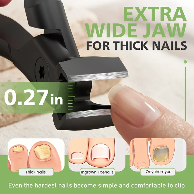 Alt view image 5 of 7 - Ergonomic Nail Clippers for Seniors Heavy Duty Toenail Clippers for Thick Toenails, Extra Long Handle Toe Nail Clippers for Seniors with Catcher, Precision Trimmer for Men & Women (Black)