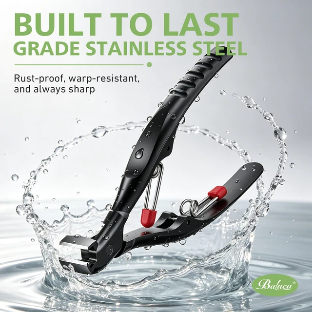 Alt view image 7 of 7 - Ergonomic Nail Clippers for Seniors Heavy Duty Toenail Clippers for Thick Toenails, Extra Long Handle Toe Nail Clippers for Seniors with Catcher, Precision Trimmer for Men & Women (Black)