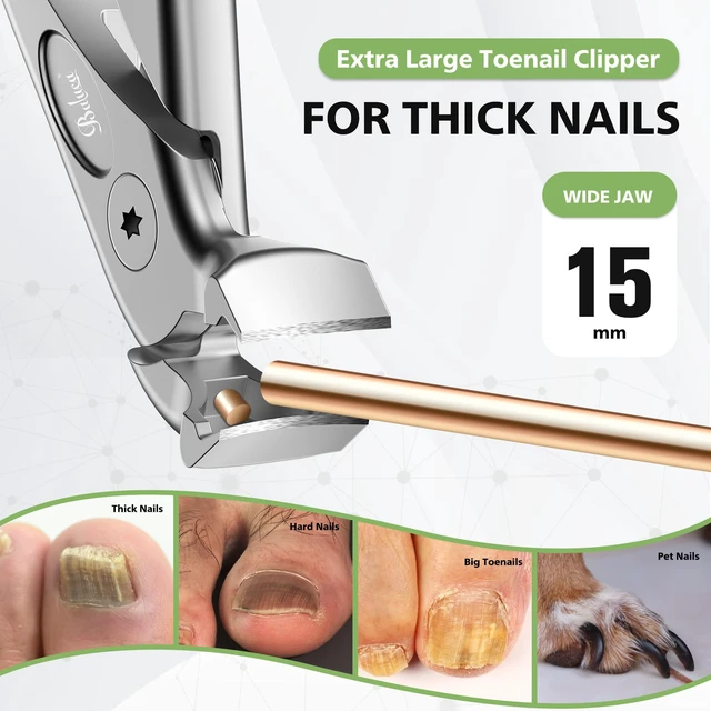 Alt view image 3 of 7 - Ergonomic Nail Clipper for Seniors - Toenail Clipper for Thick Toenails and Fingernails, Long Handle Nail Clippers with Catcher (Silver, Long Handle)