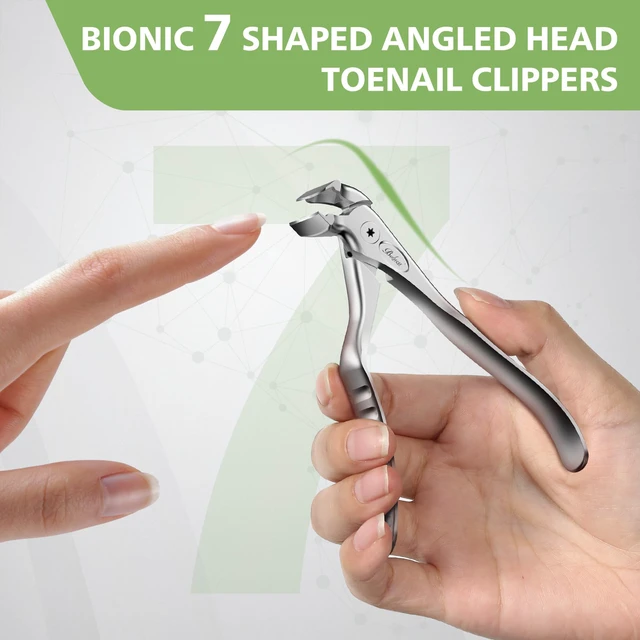 Alt view image 6 of 7 - Ergonomic Nail Clipper for Seniors - Toenail Clipper for Thick Toenails and Fingernails, Long Handle Nail Clippers with Catcher (Silver, Long Handle)