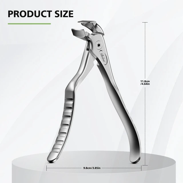 Alt view image 7 of 7 - Ergonomic Nail Clipper for Seniors - Toenail Clipper for Thick Toenails and Fingernails, Long Handle Nail Clippers with Catcher (Silver, Long Handle)
