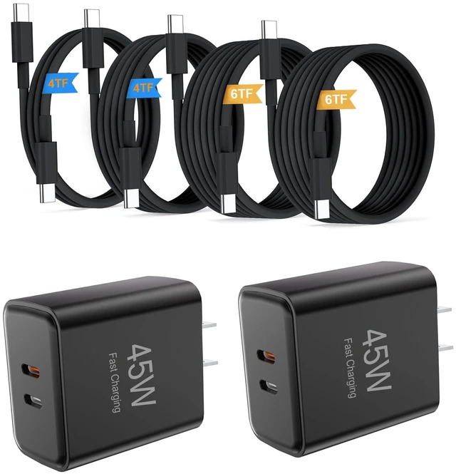 Main image of USB-C Fast Charger 35W+10W Dual-Port Fast Charger with 4-Foot and 6-Foot Type C Cables, Compatible with Samsung Galaxy S25 Ultra/S24+/S23 and iPhone 17/16/15