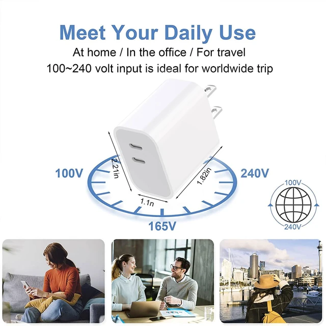Alt view image 3 of 6 - i Phone Charger Fast Charging,4 Pack 20W USB C Charger Block with 6FT USB C Cable for iPhone