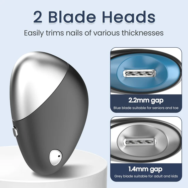 Alt view image 2 of 7 - Upgraded Electric Nail Clipper with Thickened Blade Heads & Clip Storage | Safe Electric Nail Trimmer, Rechargeable Cordless Automatic Electric Nail File for Kids, Adult, Seniors Fingers/Toenails
