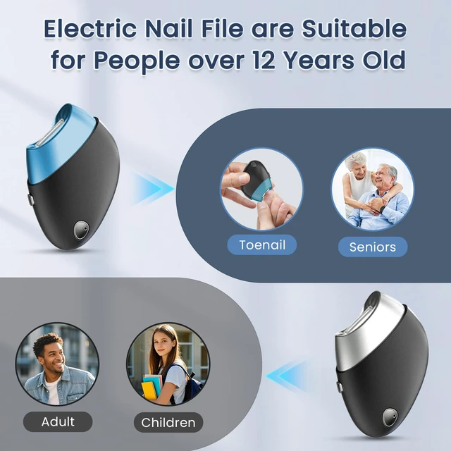 Alt view image 3 of 7 - Upgraded Electric Nail Clipper with Thickened Blade Heads & Clip Storage | Safe Electric Nail Trimmer, Rechargeable Cordless Automatic Electric Nail File for Kids, Adult, Seniors Fingers/Toenails