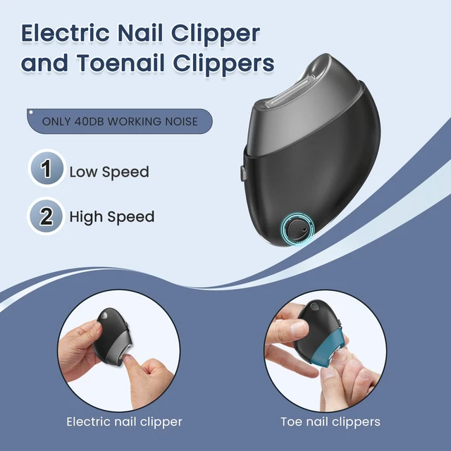 Alt view image 7 of 7 - Upgraded Electric Nail Clipper with Thickened Blade Heads & Clip Storage | Safe Electric Nail Trimmer, Rechargeable Cordless Automatic Electric Nail File for Kids, Adult, Seniors Fingers/Toenails