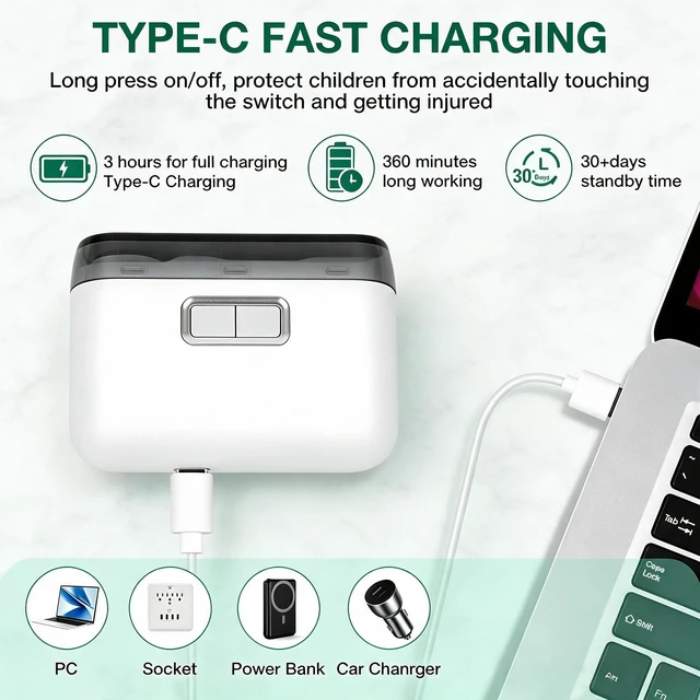 Alt view image 6 of 7 - Electric Nail Clippers, Upgraded 2 in 1 Automatic Rechargeable Nail Trimmer, with LED Light,Nail File & Dust Storage, Low Noise, Portable Manicure Kit Safe for Kids,Adults & Seniors (White)