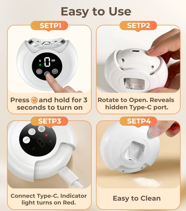 Alt view image 6 of 7 - Electric Nail Clippers for All Ages, Rechargeable Safety Grinder, Pinch-Free Auto Trimmer with Debris Catcher, 3-Speeds Nail File and Polisher with LED Light, Quiet Care for Baby, Seniors and Adults