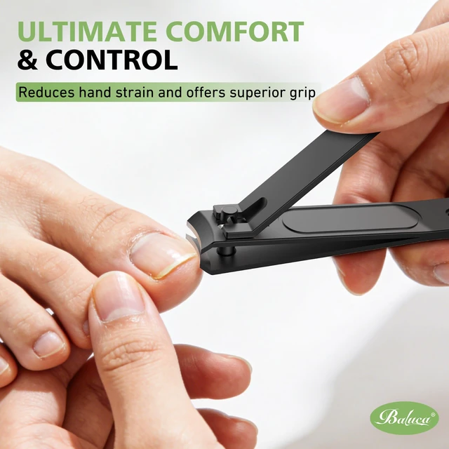 Alt view image 4 of 7 - Professional Nail Clipper Set for Seniors - Heavy Duty Curved Blade Toenail Clippers for Thick Toenails, Sharp Precision Fingernail Trimmer, Toe Clipper for Men & Women Grooming Kit - Black