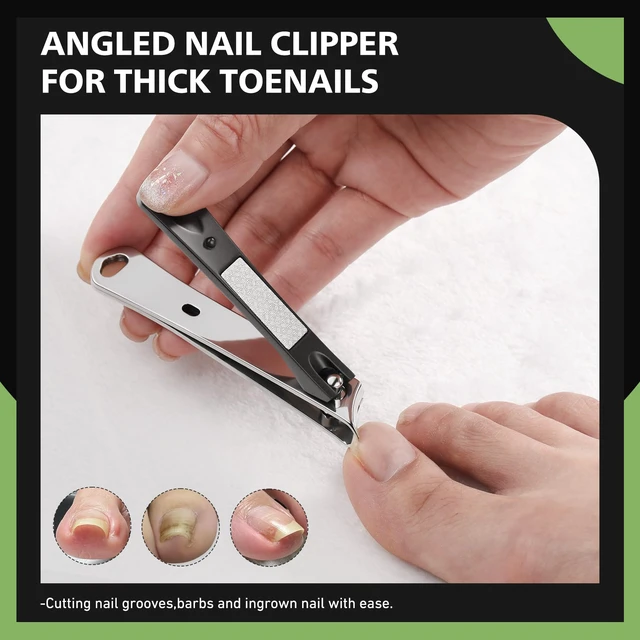 Alt view image 2 of 7 - Slant Ingrown Nail Clipper for Thick Toenails and Ingrown Nails | Curved Toenail Clipper for Seniors and Men I Angled Toe Nail Cutter Fingernail Trimmer
