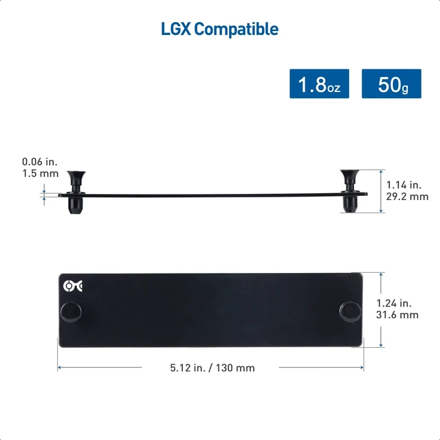 Alt view image 2 of 7 - 2-Pack LGX Blanking Adapter Panel Cover Plate | Blank Plate, LGX Blank Cover, Blocks Unused Slots, 2-Pack, Black Panel
