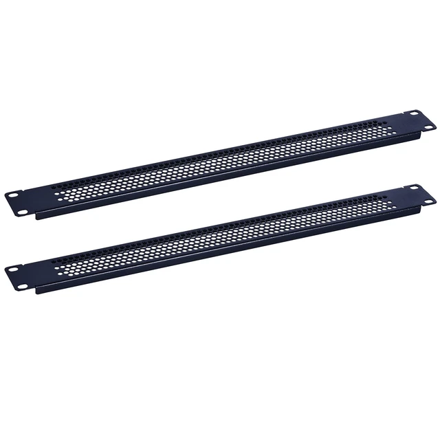 Main image of 1U Blank Rack Mount Panel Spacer with Venting for 19in Server Rack Enclosure or Network Cabinet 2 Pack, Black