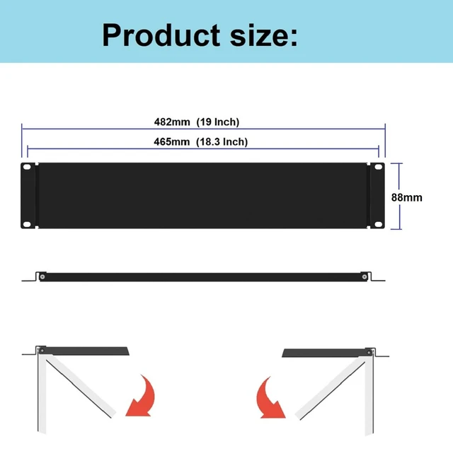 Alt view image 3 of 4 - 2U Hinged Solid Blank Panel for 19" Rack Mount (2UBP)