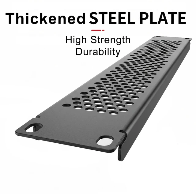 Alt view image 4 of 7 - 2U Vented Panel, 19'' Rack Mount Blank Rack Venting Panel 2 Pack | Thickened Steel, Scratch-resistant, Vented Airflow Design, Powder Coated, Fits Standard Server Racks and Cabinets