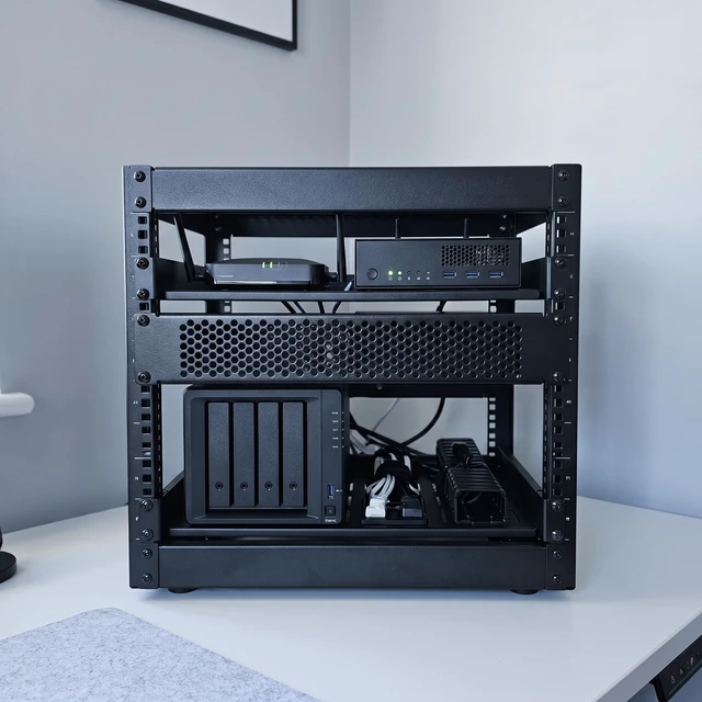 Alt view image 6 of 7 - 2U Vented Panel, 19'' Rack Mount Blank Rack Venting Panel 2 Pack | Thickened Steel, Scratch-resistant, Vented Airflow Design, Powder Coated, Fits Standard Server Racks and Cabinets