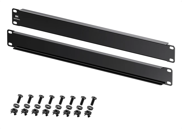 Main image of 2-Pack 1U Blank Panels for 19-Inch Server Rack, Black | 1U Rack Mount Panel Spacer, for Server Rack Cabinet