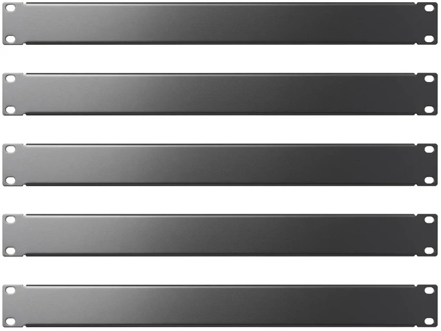 Main image of 1U Blank Panel, Screw-Mount Stable & Durable, Heavy-Duty Cold Rolled Steel | German Craftsmanship 19" Rack Filler Panel for Server Network Cabinet, Black 5-Pack