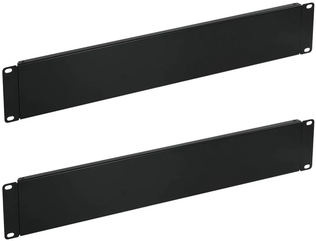 Main image of 2U Rack Blank Panel, Solid Rack Mount Plate for 19in Server Network Rack Enclosure/Cabinet, Black,2 Pack