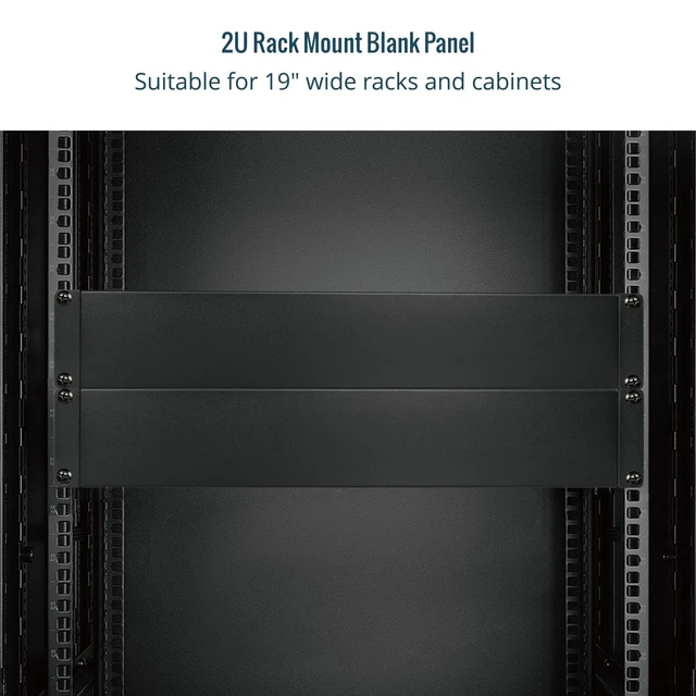 Alt view image 4 of 6 - 2U Rack Blank Panel, Solid Rack Mount Plate for 19in Server Network Rack Enclosure/Cabinet, Black,2 Pack